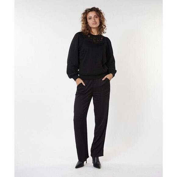 NWT ESQUALO Black Sateen Trousers - Picture 1 of 7